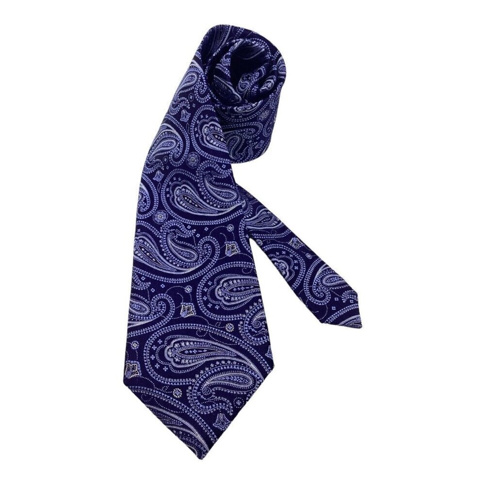 HATHAWAY Blue Paisley Silk Tie W: 3.75" EX COND